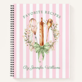 Floral Utensils Cooking Bakery Recipe Notebook Notitieboek