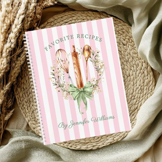 Floral Utensils Cooking Bakery Recipe Notebook Notitieboek