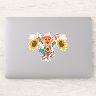 Floral Uterus Anatomy Sticker, Flower Feminist Sticker