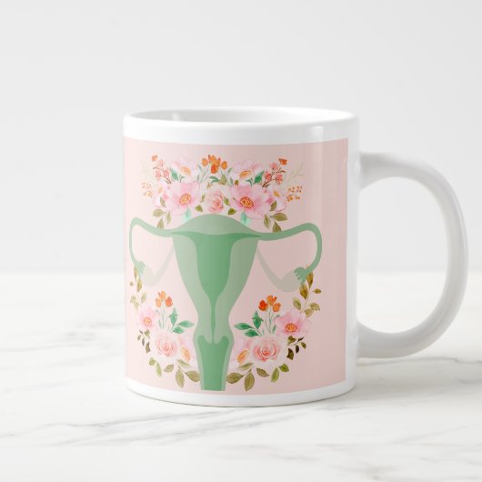 Floral Uterus mok- (Sage) Grote Koffiekop (Rechts)