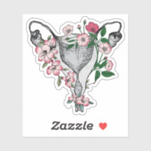 Floral uterus vinyl Sticker