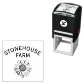 Floral Uw Bedrijfsnaam Zelfinktende Stempel (In situ)