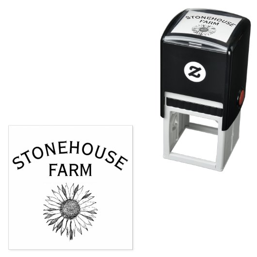 Floral Uw Bedrijfsnaam Zelfinktende Stempel (In situ)