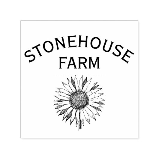 Floral Uw Bedrijfsnaam Zelfinktende Stempel (Design)