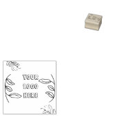 Floral uw Logo hier Rubberstempel (Gestempeld)