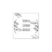 Floral uw Logo hier Rubberstempel (Afrduk)