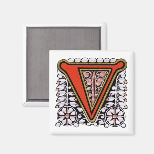  Floral "V" - Magnet (Voorkant / Achterkant)