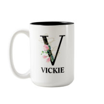  Floral V monogram alfabet