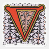 Floral "V" - Sticker (Voorkant)