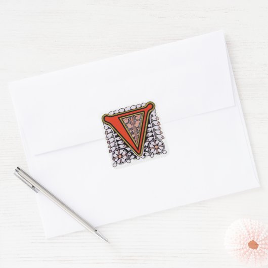 Floral "V" - Sticker (Envelop)