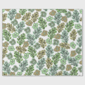 Floral Valencia Green Beige Cadeaupapier (Vlak)