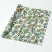 Floral Valencia Green Beige Cadeaupapier (Uitgerold)