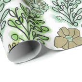 Floral Valencia Green Beige Cadeaupapier (Rol Hoek)