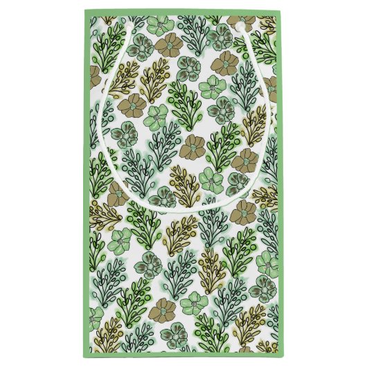 Floral Valencia Green Beige Klein Cadeauzakje (Achterkant)