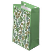 Floral Valencia Green Beige Klein Cadeauzakje (Achterkant Gekanteld)
