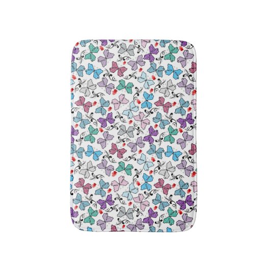 Floral Valentijn Pattern Badmat (Voorkant Verticaal)