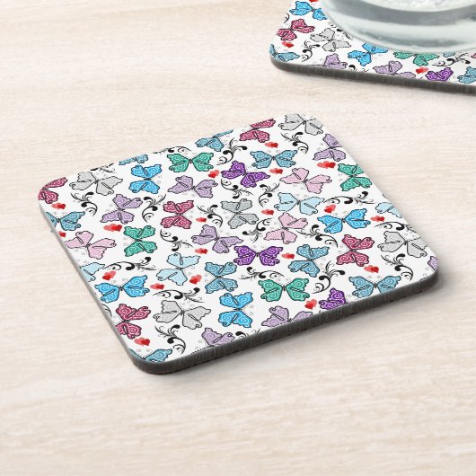 Floral Valentijn Pattern Bier Onderzetter (Linkerzijde)