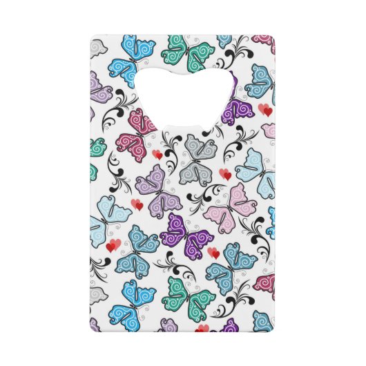 Floral Valentijn Pattern Creditkaart Flessenopener (Achterkant)