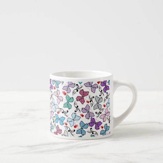 Floral Valentijn Pattern Espresso Kop (Rechts)