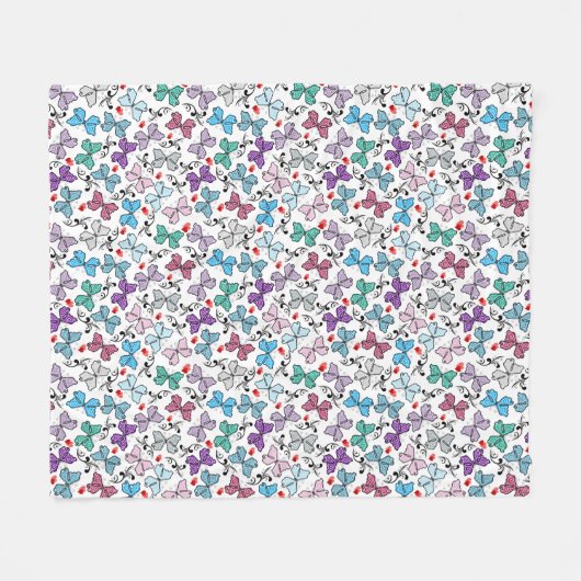 Floral Valentijn Pattern Fleece Deken (Voorkant (Horizontaal))