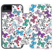 Floral Valentijn Pattern Incipio iPhone Portemonnee Hoesje (Agenda Open)