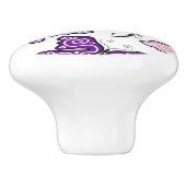 Floral Valentijn Pattern Keramische Knop (Zijkant)