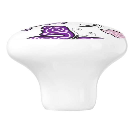 Floral Valentijn Pattern Keramische Knop (Zijkant)