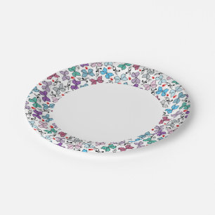 Floral Valentijn Pattern Papieren Bordje