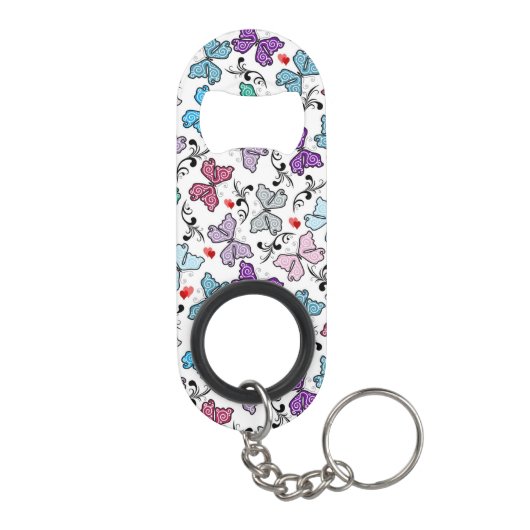 Floral Valentijn Pattern Sleutelhanger Flessenopener (Achterkant)