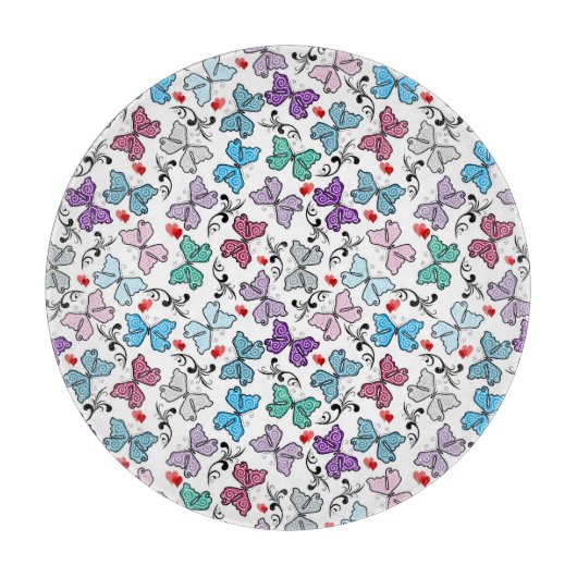 Floral Valentijn Pattern Snijplank (Voorkant)