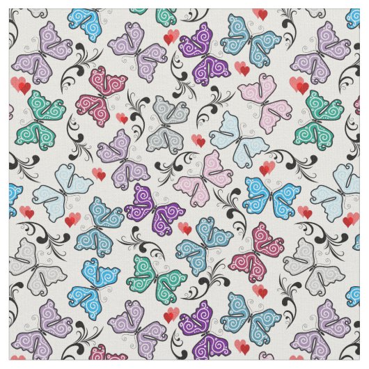 Floral Valentijn Pattern Stof (Close Up)