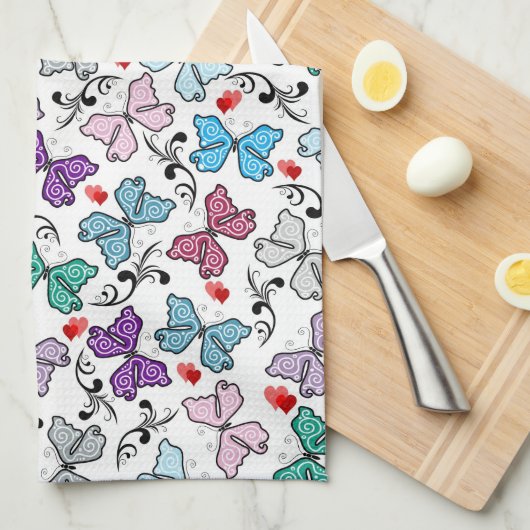 Floral Valentijn Pattern Theedoek (Quarter Fold)