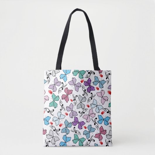 Floral Valentijn Pattern Tote Bag (Voorkant)