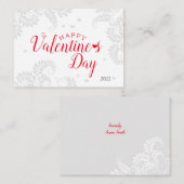 Floral Valentijns' platte briefkaart (Voorkant / Achterkant)