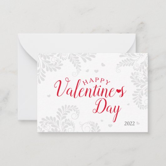 Floral Valentijns' platte briefkaart (Voorkant)