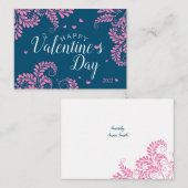 Floral Valentijns' platte briefkaart (Voorkant / Achterkant)