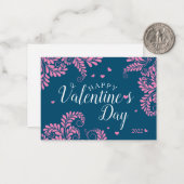 Floral Valentijns' platte briefkaart (Voorkant / Achterkant in situ)