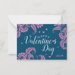 Floral Valentijns' platte briefkaart