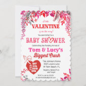 Floral Valentijnsdag Baby shower Uitnodiging (Voorkant)