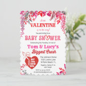 Floral Valentijnsdag Baby shower Uitnodiging (Staand voorkant)