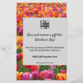 Floral Valentijnsdag Cadeaubon Promotie Flyer (Voorkant)
