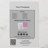 Floral Valentijnsdag Cadeaubon Promotie Flyer (Achterkant)