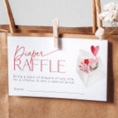 Floral Valentijnse Baby shower Luier Raffle Informatiekaartje