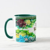 Floral Valentine's Day Mugs With Custom Text Mok (Links)