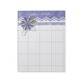 Floral van blauw en wit papier notitieblok (Linkerzijde)