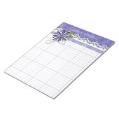 Floral van blauw en wit papier notitieblok (Schuin)
