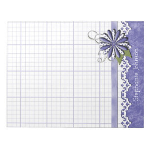 Floral van blauw en wit papier notitieblok