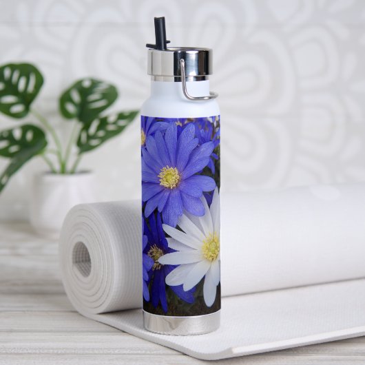 Floral van blauwe en witte anenbomen waterfles (Yoga)