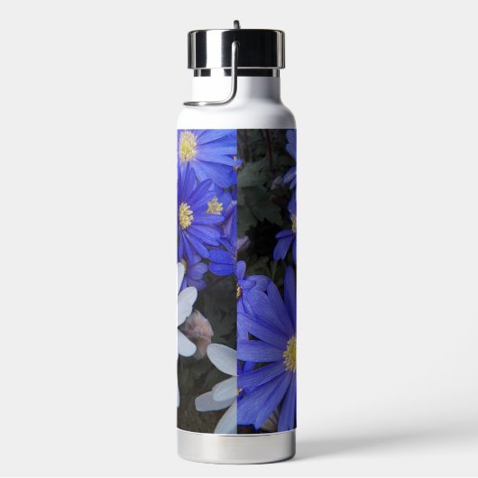 Floral van blauwe en witte anenbomen waterfles (Rechts)