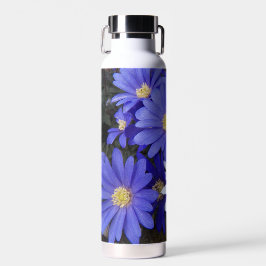 Floral van blauwe en witte anenbomen waterfles